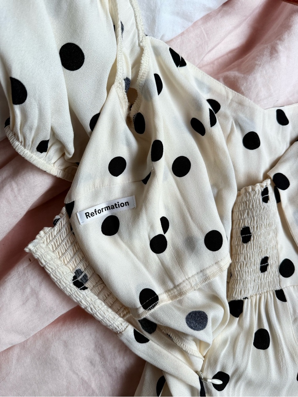 Reformation Mylah Dress White Polka Dot - Picture 6 of 10